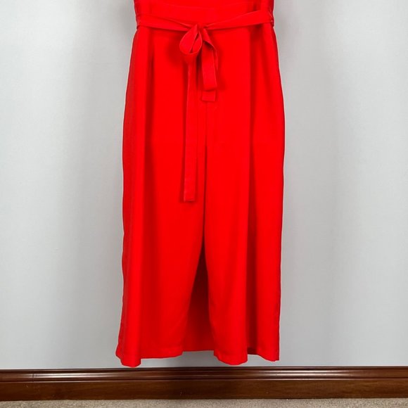 Gibson Latimer V Neck Sleeveless Wrap Jumpsuit Crimson Red plus size 18 - Picture 9 of 16